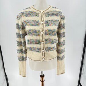 Mission Bay Women's Multicolor Stripe Knit Cardigan Sweater Fitted